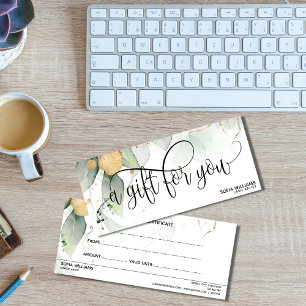 Simple Modern Greenery Gift Certificate Gift Card