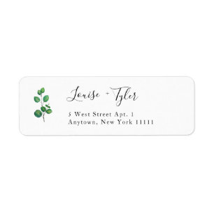Simple Modern Greenery Return Address Label