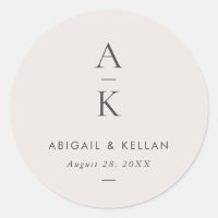 Simple Modern Grey Monogram Mix Match Wedding