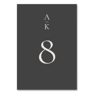 Simple Modern Grey Monogram Mix Match Wedding Table Number