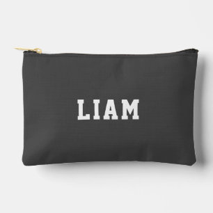 Simple Modern Grey Personalised Accessory Pouch