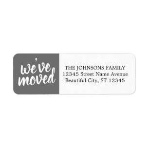 Simple Modern Grey We've Moved Return Address