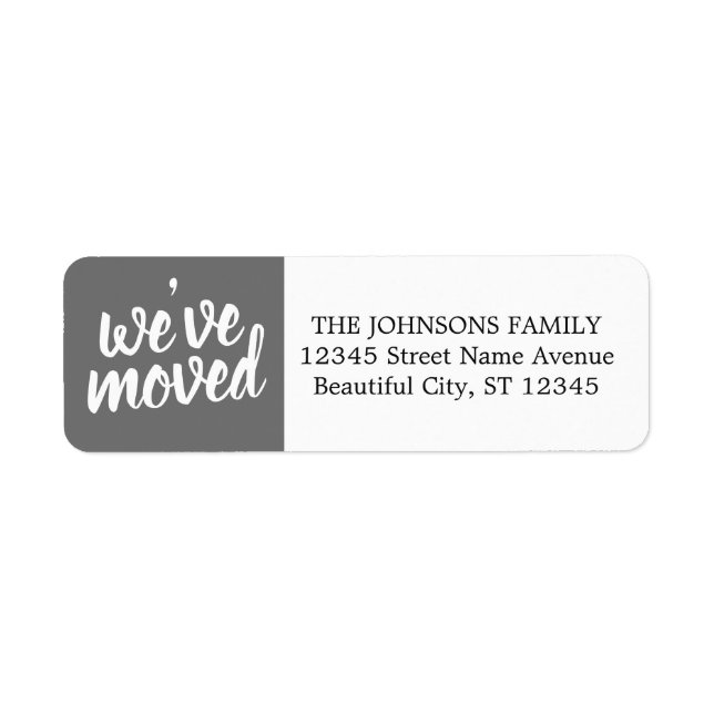 Simple Modern Grey We've Moved Return Address (Front)