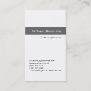 Simple Modern Grey White Consultant Business Card