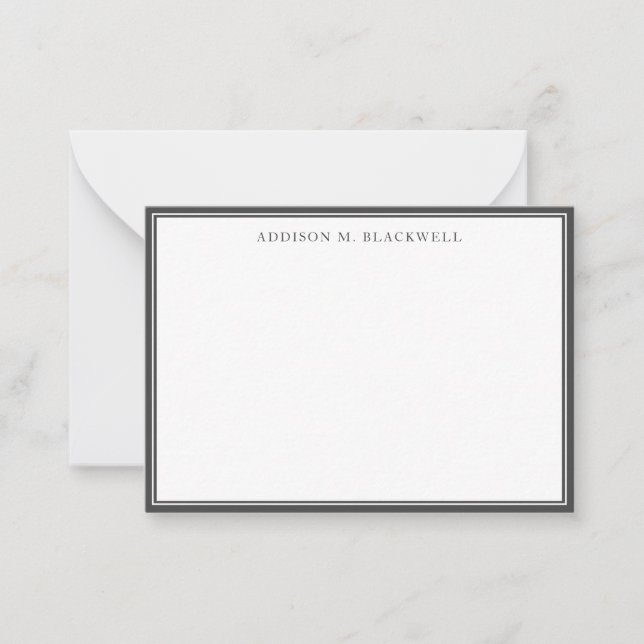Simple Modern Grey White Professional Card (Front)