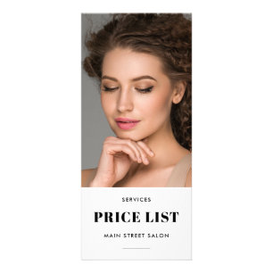 Simple Modern Hair Salon Photo Price List Rack Card