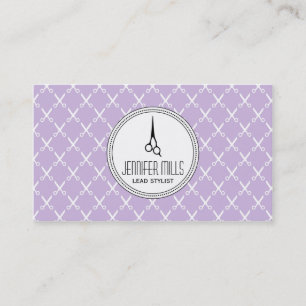 simple modern hairstylist hair stylist purple appointment card