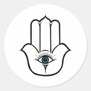 Simple Modern Hamsa Hand of Fatima Classic Round Sticker