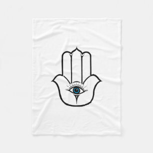 Simple Modern Hamsa Hand of Fatima Fleece Blanket