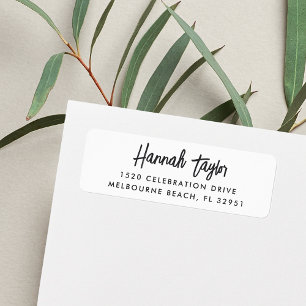 Simple Modern Hand Sketched Script Return Address