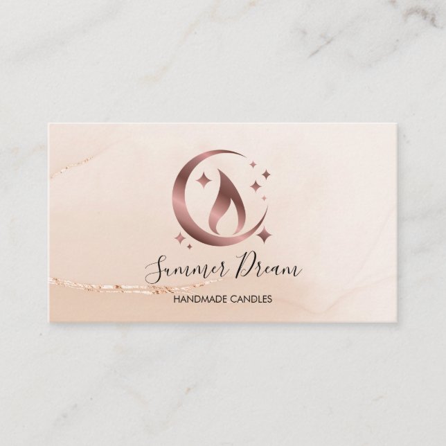 Simple Modern Handmade Honey Candle  Business Card (Front)