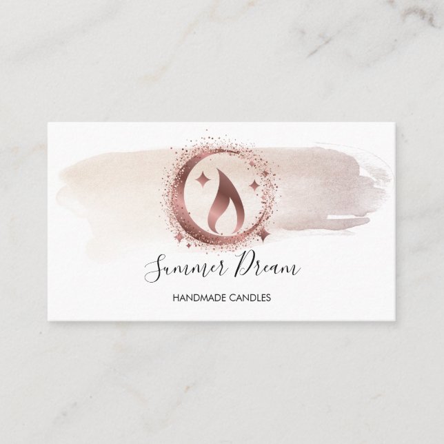Simple Modern Handmade Honey Candle  Business Card (Front)
