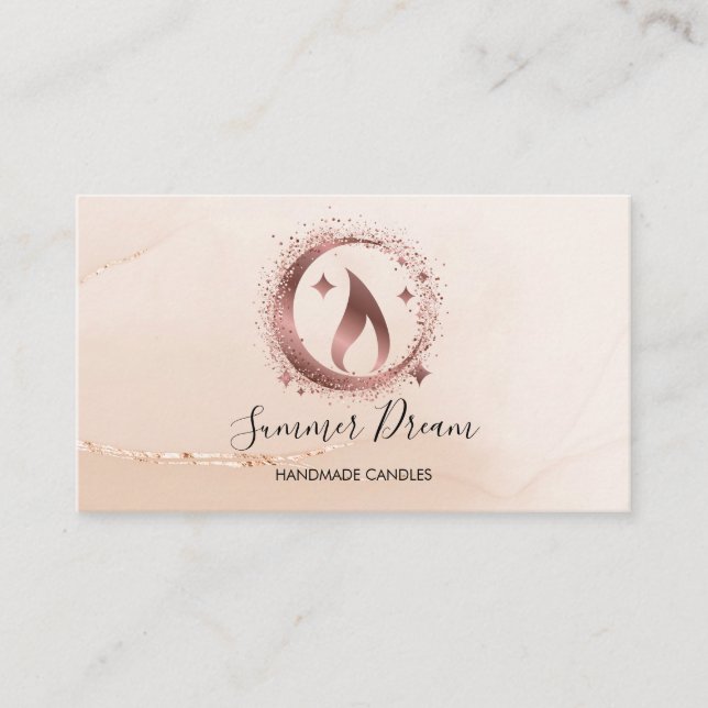 Simple Modern Handmade Honey Candle  Business Card (Front)