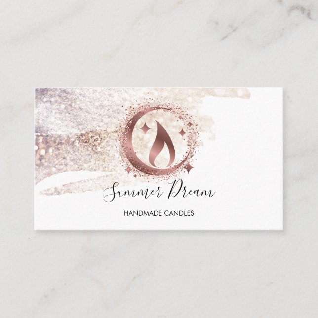 Simple Modern Handmade Honey Candle  Business Card (Front)