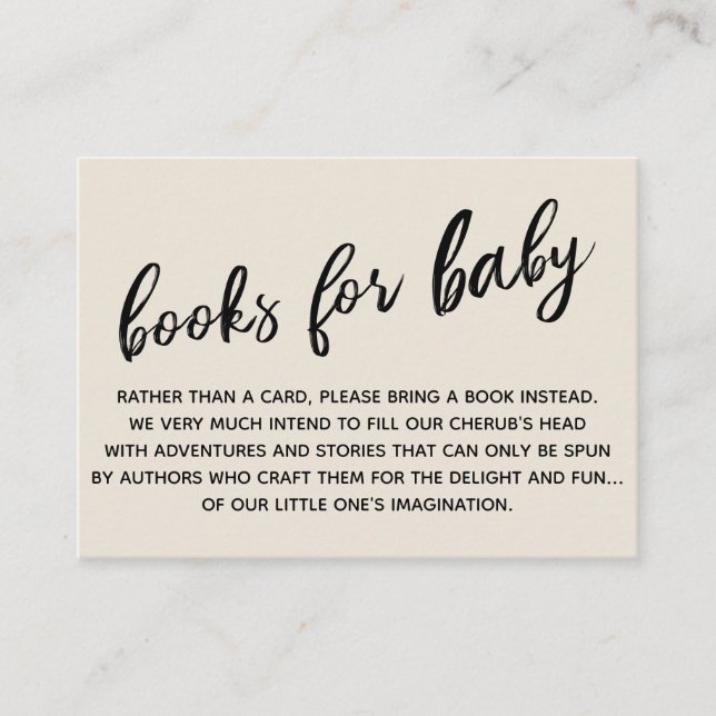 Simple Modern Handwriting Book Request Cream Enclosure Card (Front)