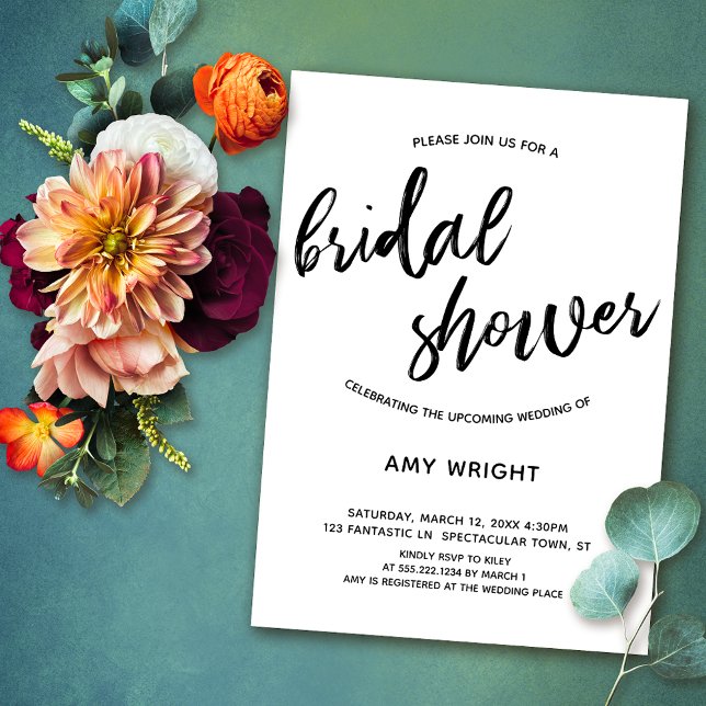 Simple, Modern Handwriting Bridal Shower Invitation (Creator Uploaded)