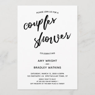 Simple, Modern Handwriting Couples Baby Shower Invitation