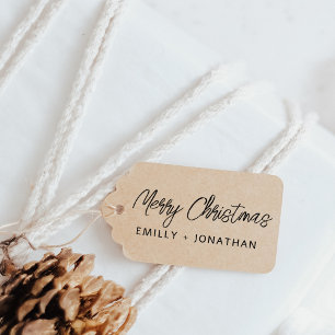 Simple Modern Handwriting Mery Christmas Names Rubber Stamp