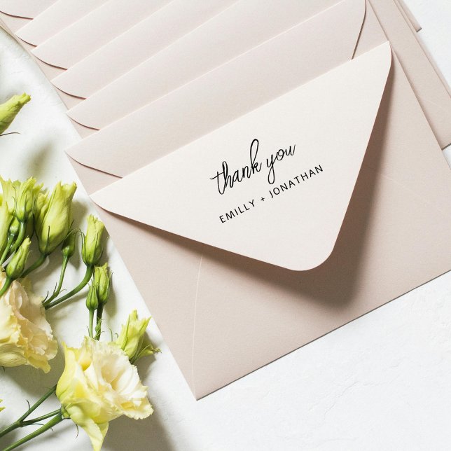 Simple Modern Handwriting Wedding Thank You Self-inking Stamp (Creator Uploaded)