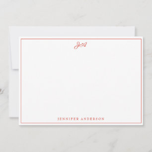 Simple Modern Handwritten Calligraphed Top Note Card