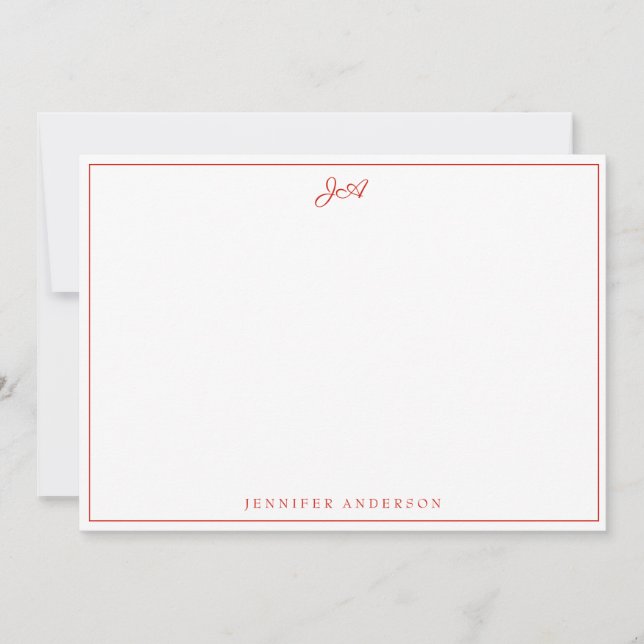 Simple Modern Handwritten Calligraphed Top Note Card (Front)
