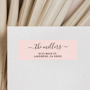 Simple Modern Handwritten Family Blush Pink