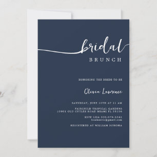 Simple Modern Handwritten Script Bridal Brunch  Invitation