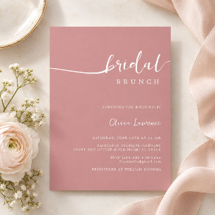 Simple Modern Handwritten Script Bridal Brunch Invitation