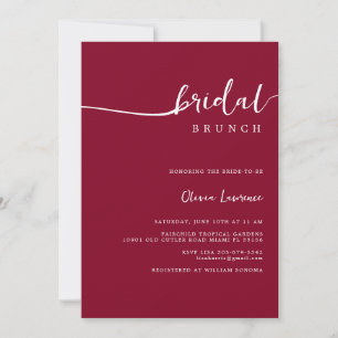Simple Modern Handwritten Script Bridal Brunch Invitation