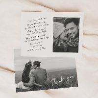 Simple Modern Handwritten Two Photo Thank You