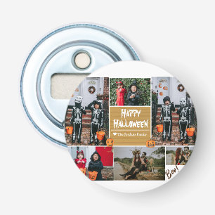 Simple Modern Happy Halloween photo family collage Bottle Opener