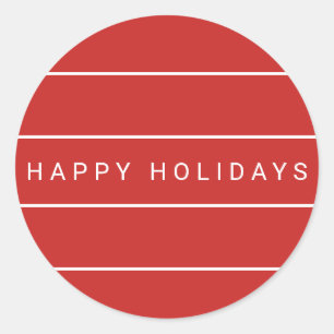 Simple Modern Happy Holidays Classic Round Sticker