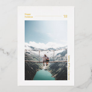 Simple Modern Happy Holidays Photo Holiday Card