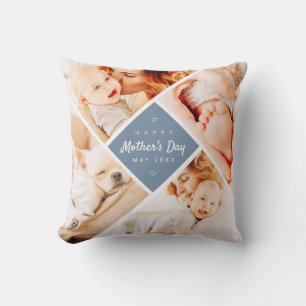 Simple Modern Happy Mother's Day Custom Photo Cushion