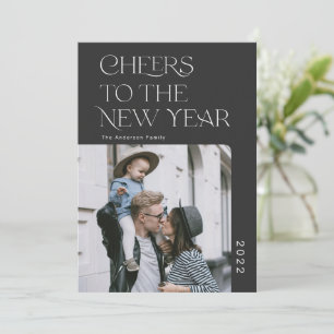 Simple Modern Happy New Year 2022 Photo Holiday Ca Card