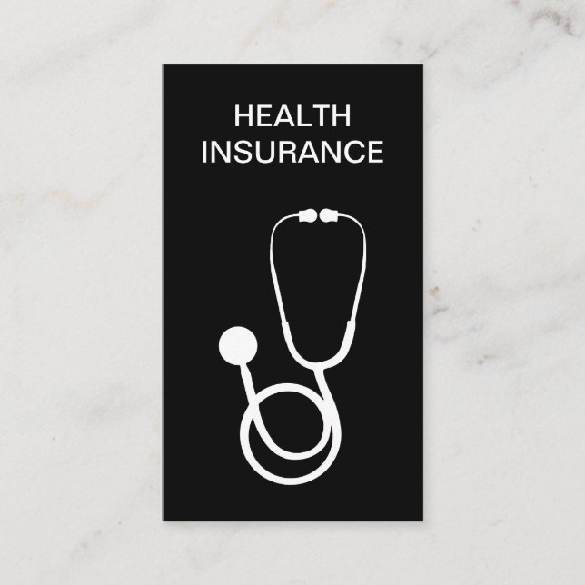 Simple Modern Health Insurance Business Card (Front)