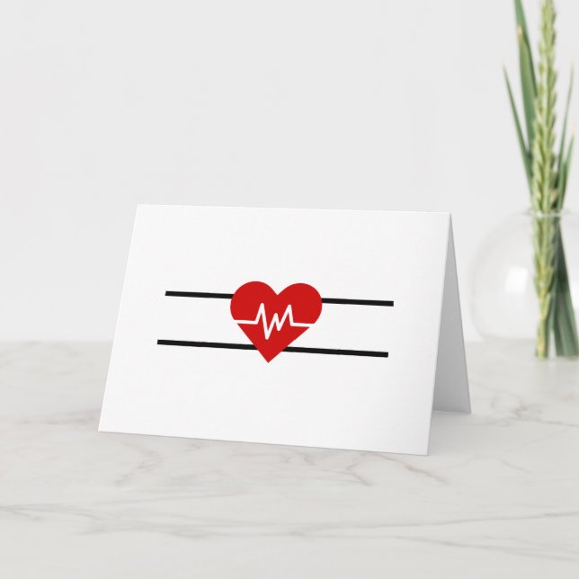 Simple Modern Heart Blank Greeting Card (Front)