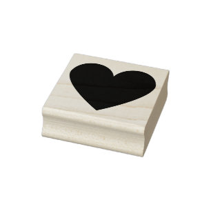 Simple Modern Heart Custom Valentine Rubber Stamp