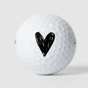 Simple Modern Heart For Golfer Golf Balls