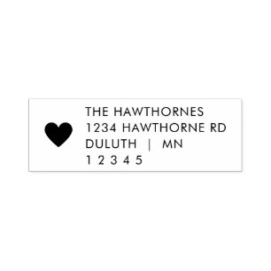 Simple Modern Heart Return Address  Self-inking Stamp