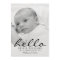 Simple Modern Hello Baby Birth Photo Announcement
