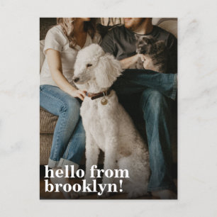 Simple Modern Hello New Home Address Photo Moving Announcement Postcard