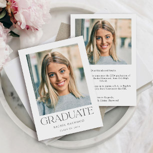 Simple Modern High School Graduation  Announcement