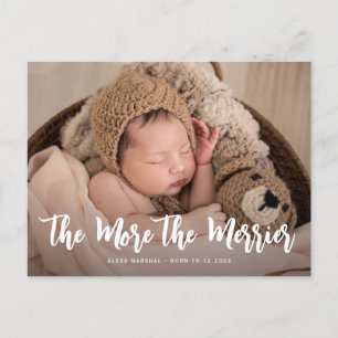 simple modern holiday birth announcement card