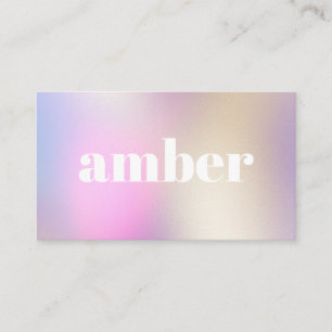 Simple Modern Holographic Iridescent Make-up Business Card
