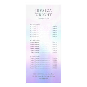 Simple Modern Holographic Salon Service Menu