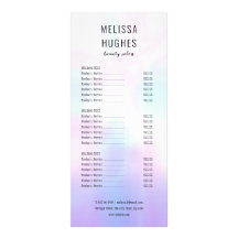 Simple Modern Holographic Salon Service Menu