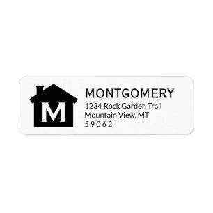 Simple Modern Home Elegant Monogram Return Address