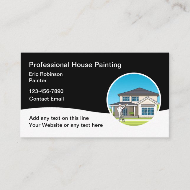 Simple Modern House Painter Business Cards (Front)