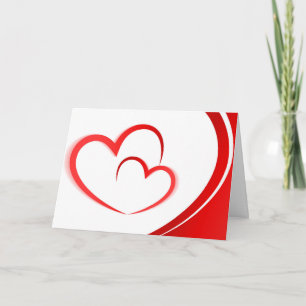 Simple Modern I love You Hearts Holiday Card